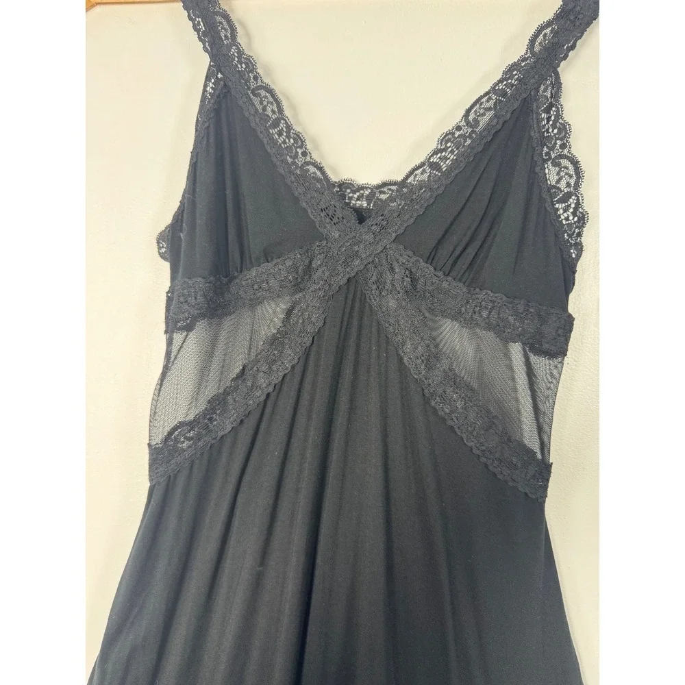 Coquette Adore Me Women Medium Chemise Black Lace Mesh Trim Babydoll Nightie - Picture 4 of 9